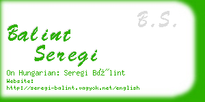 balint seregi business card